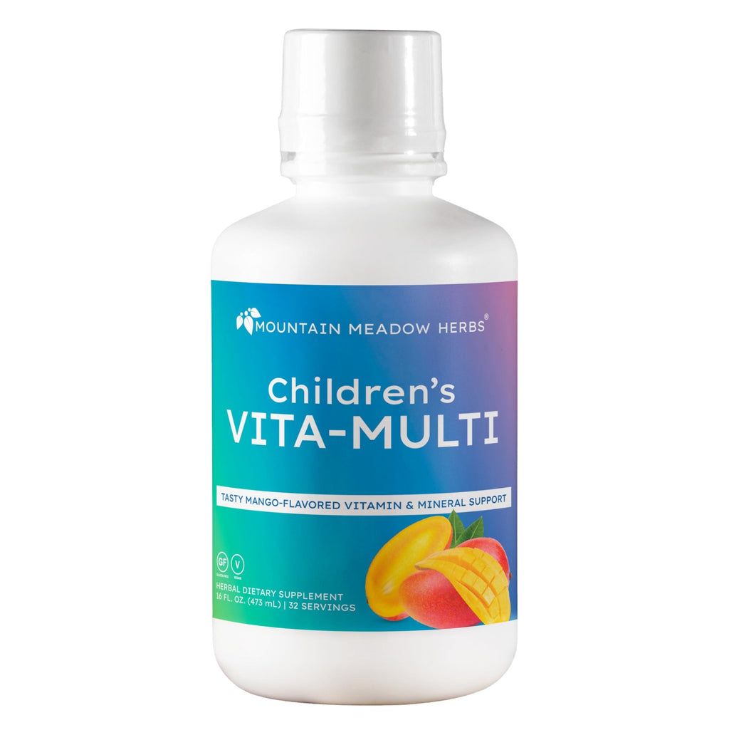 Mountain Meadow Herbs Children's Vita-Multi: Blended Vitamin & Mineral Supplement - Fast Absorbing Liquid Kids Vitamins with Fruits, Greens, and Eye-Protecting Lutein (16 oz.) - TrustMedUSA