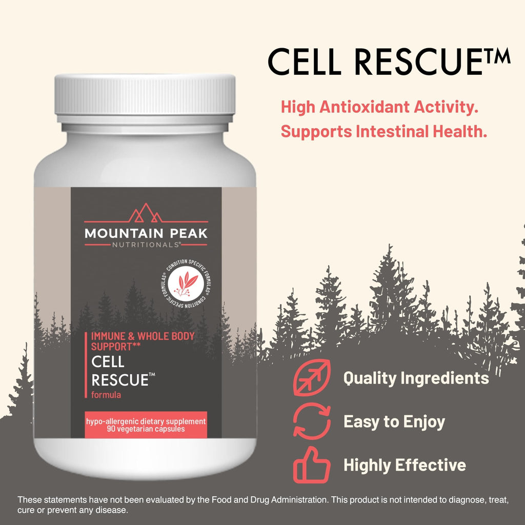 Mountain Peak Nutritionals Cell Rescue - Antioxidant Immune Support Supplement with Turmeric, Ginger Root, and Bromelain - Supports Intestinal Health & Whole Body (90 Capsules) - TrustMedUSA