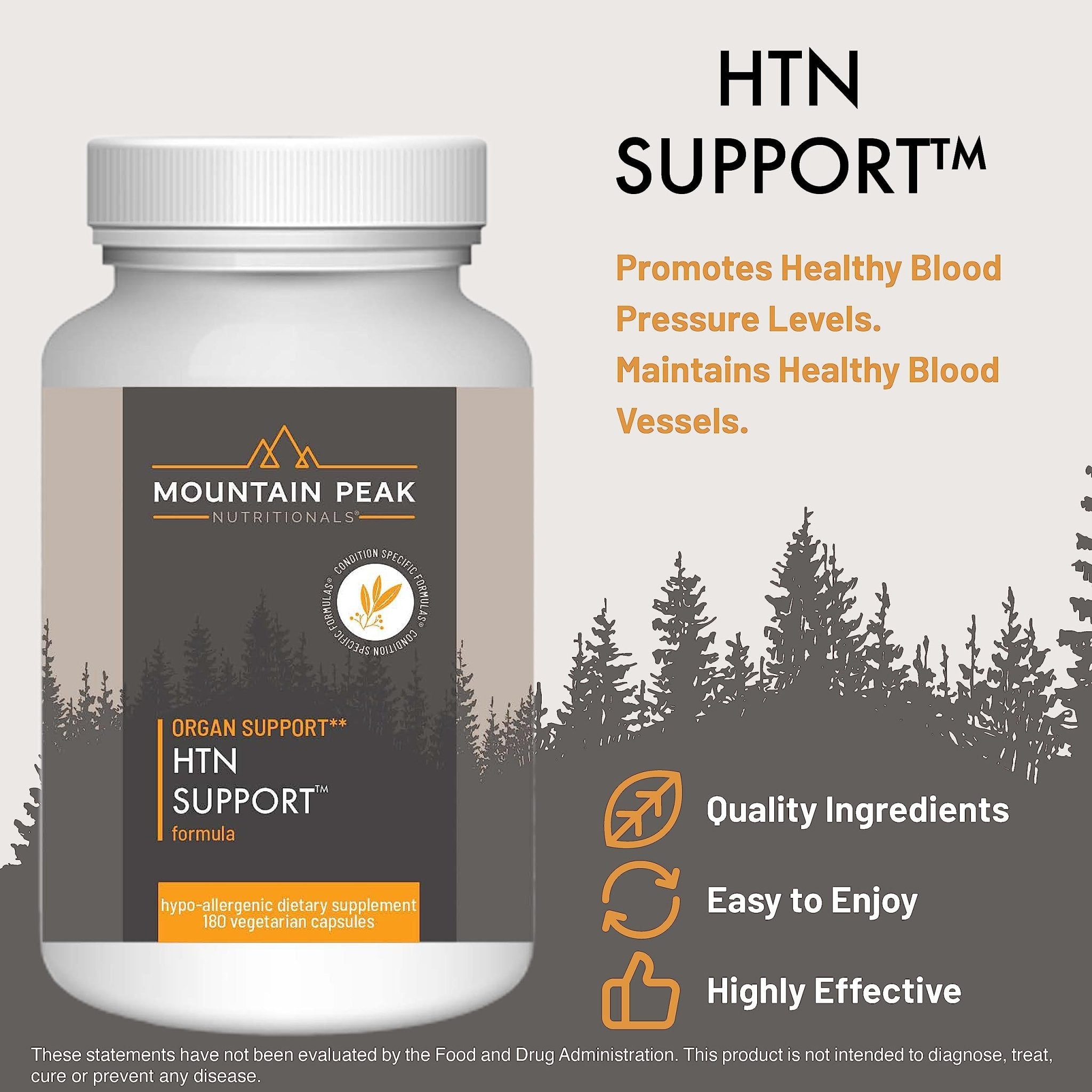 Mountain Peak Nutritionals HTN Blood Pressure Support Supplement for Heart & Circulation Health - Advanced Cardiovascular Formula with Rauwolfia, Hawthorn Berry, & Magnesium (180 Vegetarian Capsules) - TrustMedUSA