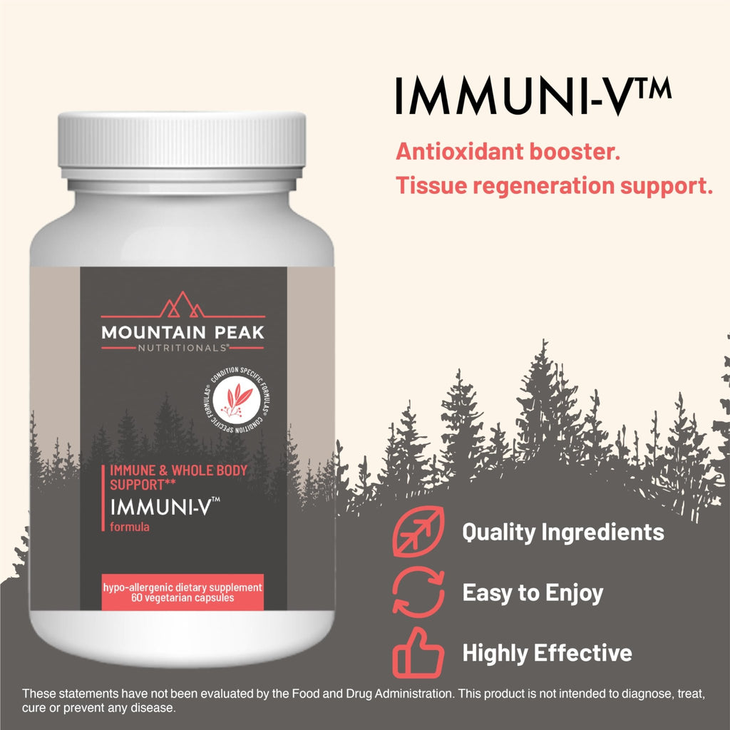 Mountain Peak Nutritionals Immuni-V - Immune System & Whole Body Support Supplement - Natural Antioxidant Booster with Humic Acid, Olive Extract, & Elderberry (60 Vegetarian Capsules) - TrustMedUSA