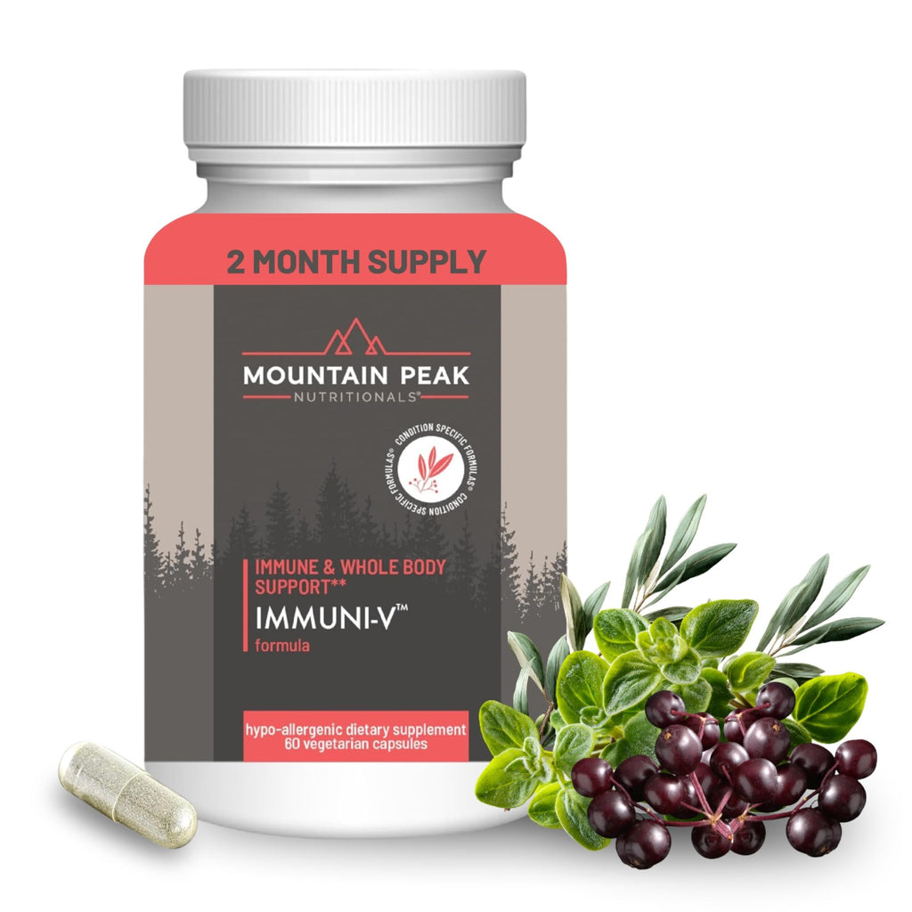 Mountain Peak Nutritionals Immuni-V - Immune System & Whole Body Support Supplement - Natural Antioxidant Booster with Humic Acid, Olive Extract, & Elderberry (60 Vegetarian Capsules) - TrustMedUSA