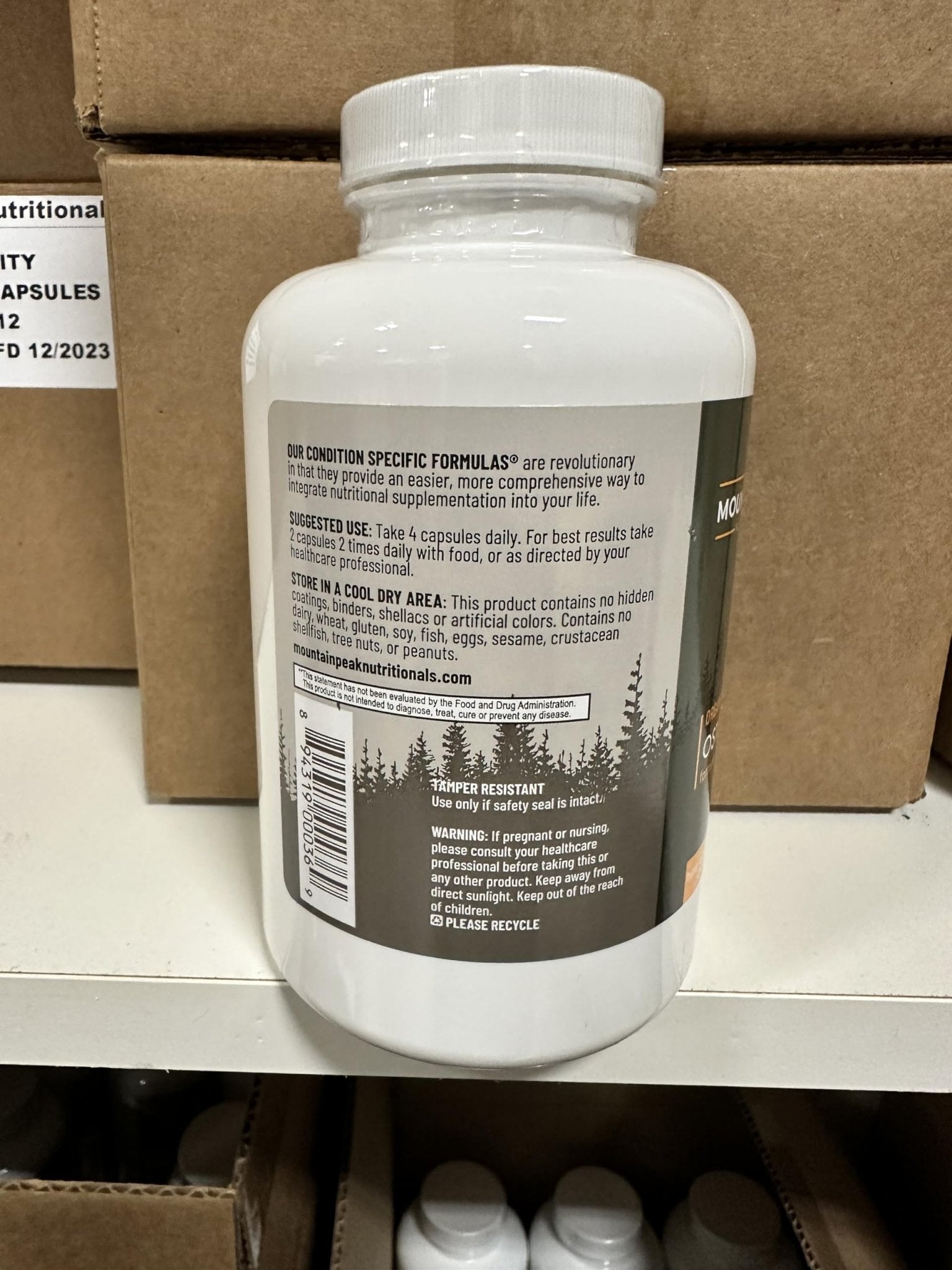 Mountain Peak Nutritionals Osteo Supplement - Organ & Strong Bone Support, Promotes Bone Health - With Vitamins D3, K2, Calcium, and Magnesium - Bone Building & Strengthening (240 Vegetarian Capsules) - TrustMedUSA