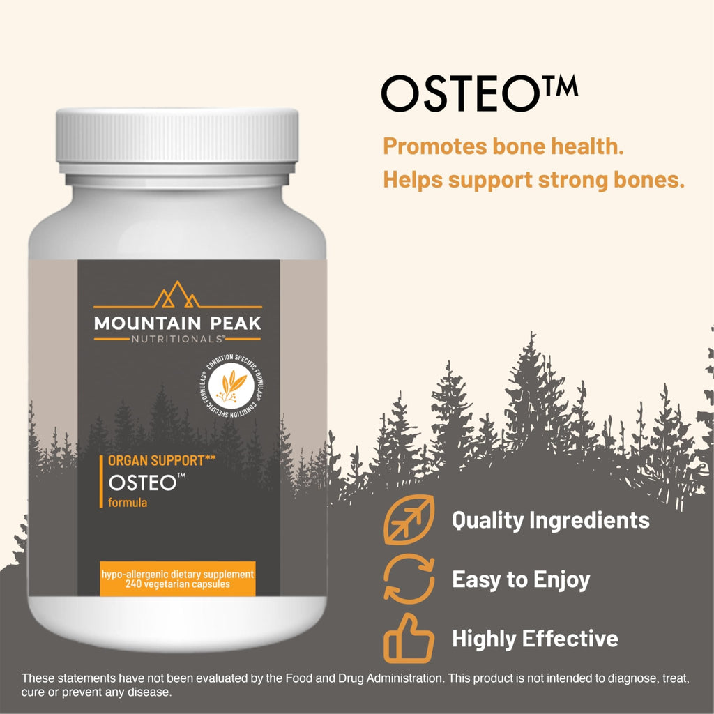 Mountain Peak Nutritionals Osteo Supplement - Organ & Strong Bone Support, Promotes Bone Health - With Vitamins D3, K2, Calcium, and Magnesium - Bone Building & Strengthening (240 Vegetarian Capsules) - TrustMedUSA