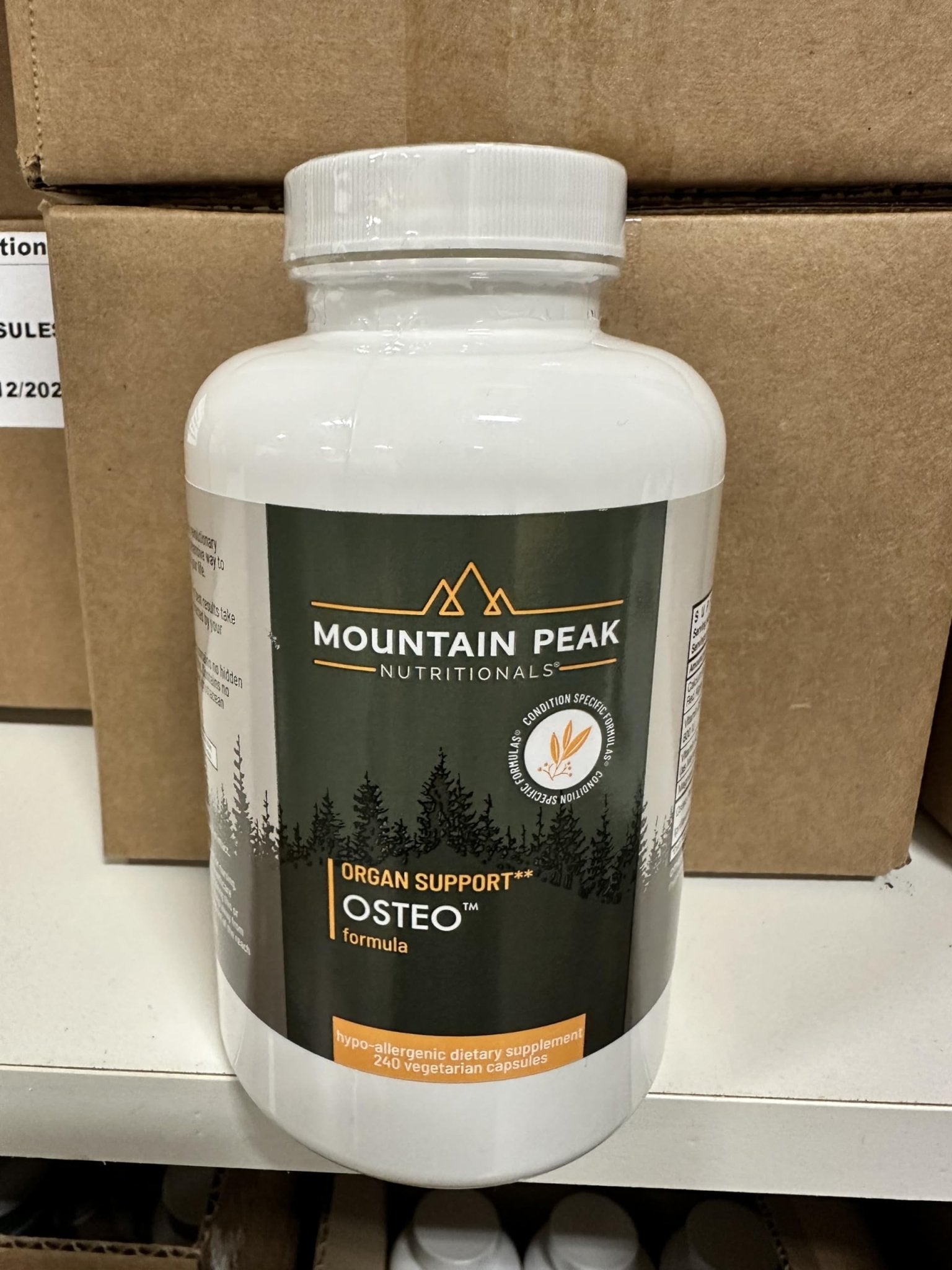 Mountain Peak Nutritionals Osteo Supplement - Organ & Strong Bone Support, Promotes Bone Health - With Vitamins D3, K2, Calcium, and Magnesium - Bone Building & Strengthening (240 Vegetarian Capsules) - TrustMedUSA