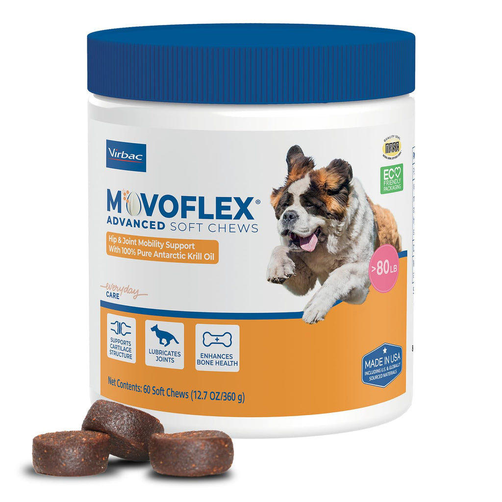 MOVOFLEX Advanced Soft Chews Hip Joint Support Supplement for Large Dogs 60 Count by Virbac - TrustMedUSA