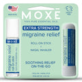 MOXE Migraine Rollon Stick & Nasal Inhaler, Fast Cooling Comfort for Headaches & Tension, Non-Medicated Soothing Vapors, Peppermint, Eucalyptus, and Other Essential Oils, Metal Roller, Made in USA - TrustMedUSA