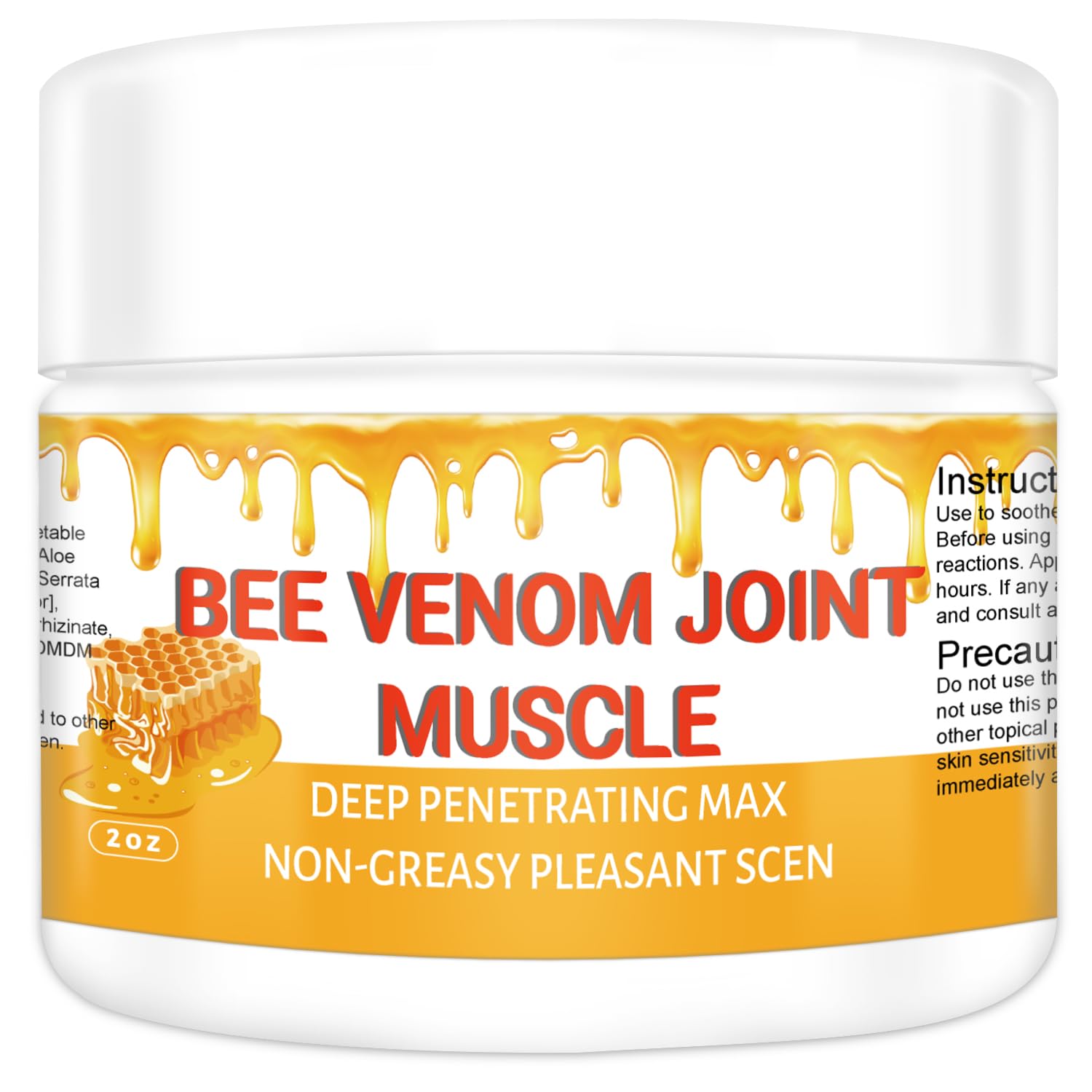 MRBOOHINET Organic Bee Venom Therapy Serum, Professional Joint & Muscle & Bone Release Cream - 24 Hour Soothing Effective Release for Back, Neck, Hand, Foot, Knee, Muscle, Shoulder, Hip, Nerve - TrustMedUSA