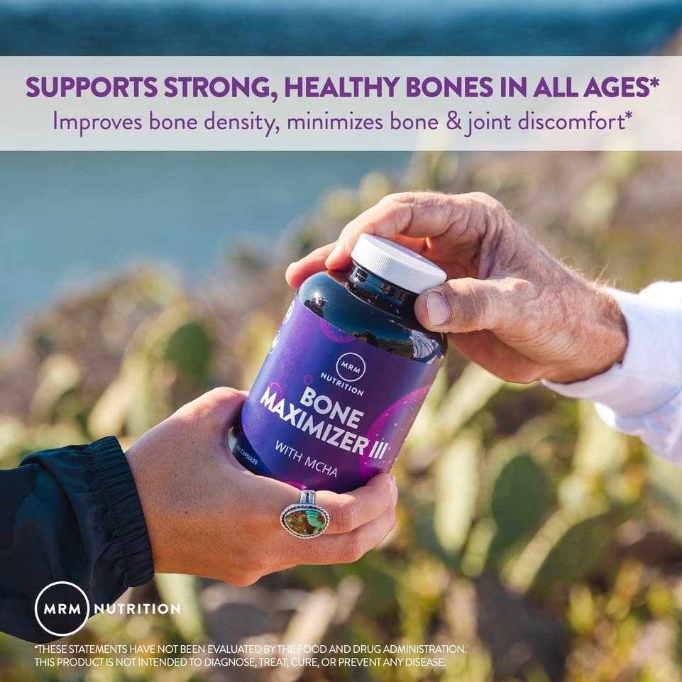 MRM Nutrition Bone Maximizer® III | with MCHA + Vitamin D3 + Vitamin K2 | Bone Health | High Potency | Key Vitamins and Minerals for Bones | 50 Servings - TrustMedUSA