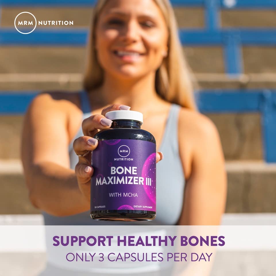 MRM Nutrition Bone Maximizer® III | with MCHA + Vitamin D3 + Vitamin K2 | Bone Health | High Potency | Key Vitamins and Minerals for Bones | 50 Servings - TrustMedUSA