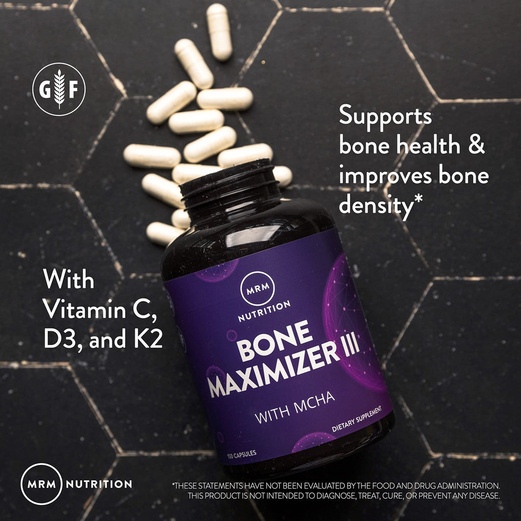 MRM Nutrition Bone Maximizer® III | with MCHA + Vitamin D3 + Vitamin K2 | Bone Health | High Potency | Key Vitamins and Minerals for Bones | 50 Servings - TrustMedUSA