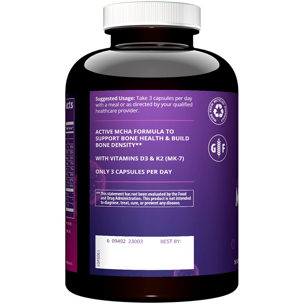 MRM Nutrition Bone Maximizer® III | with MCHA + Vitamin D3 + Vitamin K2 | Bone Health | High Potency | Key Vitamins and Minerals for Bones | 50 Servings - TrustMedUSA