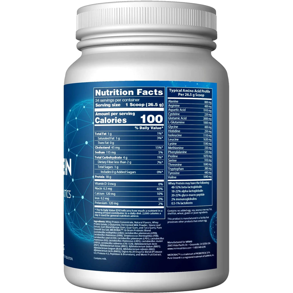 MRM Nutrition Whey Protein | Vanilla Flavored |18g Protein | with 2 Billion probiotics - TrustMedUSA