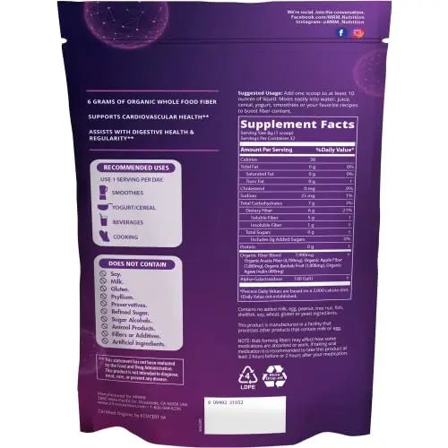 MRM Nutrition Whole Food Organic Fiber | with Enzymes + Prebiotics, 32 Servings - TrustMedUSA