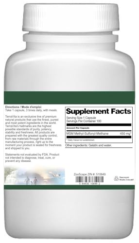 MSM - 450 mg (100 Capsules, ZIN: 510649) - 3 Pack - TrustMedUSA