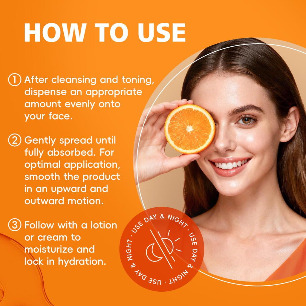 MSMEESUYA Vitamin C Serum for Face 2-Pack, Brightening Facial Serum with Hyaluronic Acid & Vitamin E, Helps Improve Dark Spots, Uneven Tone, Fine Lines & Wrinkles, 1 Fl Oz Each - Maple Wellness Supplements