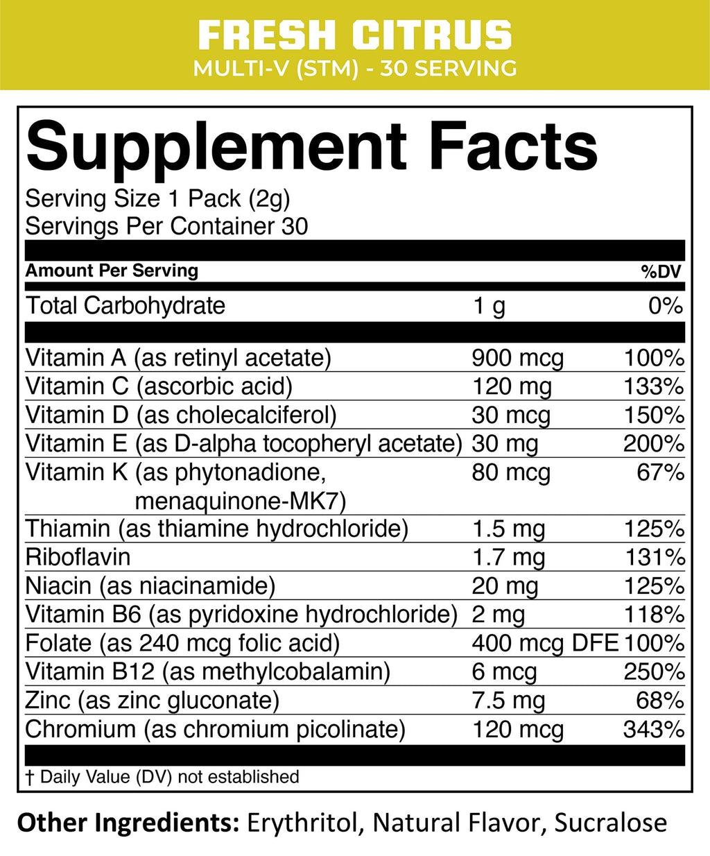 MTN OPS Multi‑V STM On‑the‑Go Daily Multivitamin for Men, Women & Kids – Straight‑to‑Mouth Vitamin C D3 B Zinc Packs – Gluten Free, Natural Flavors, 30 Servings - TrustMedUSA