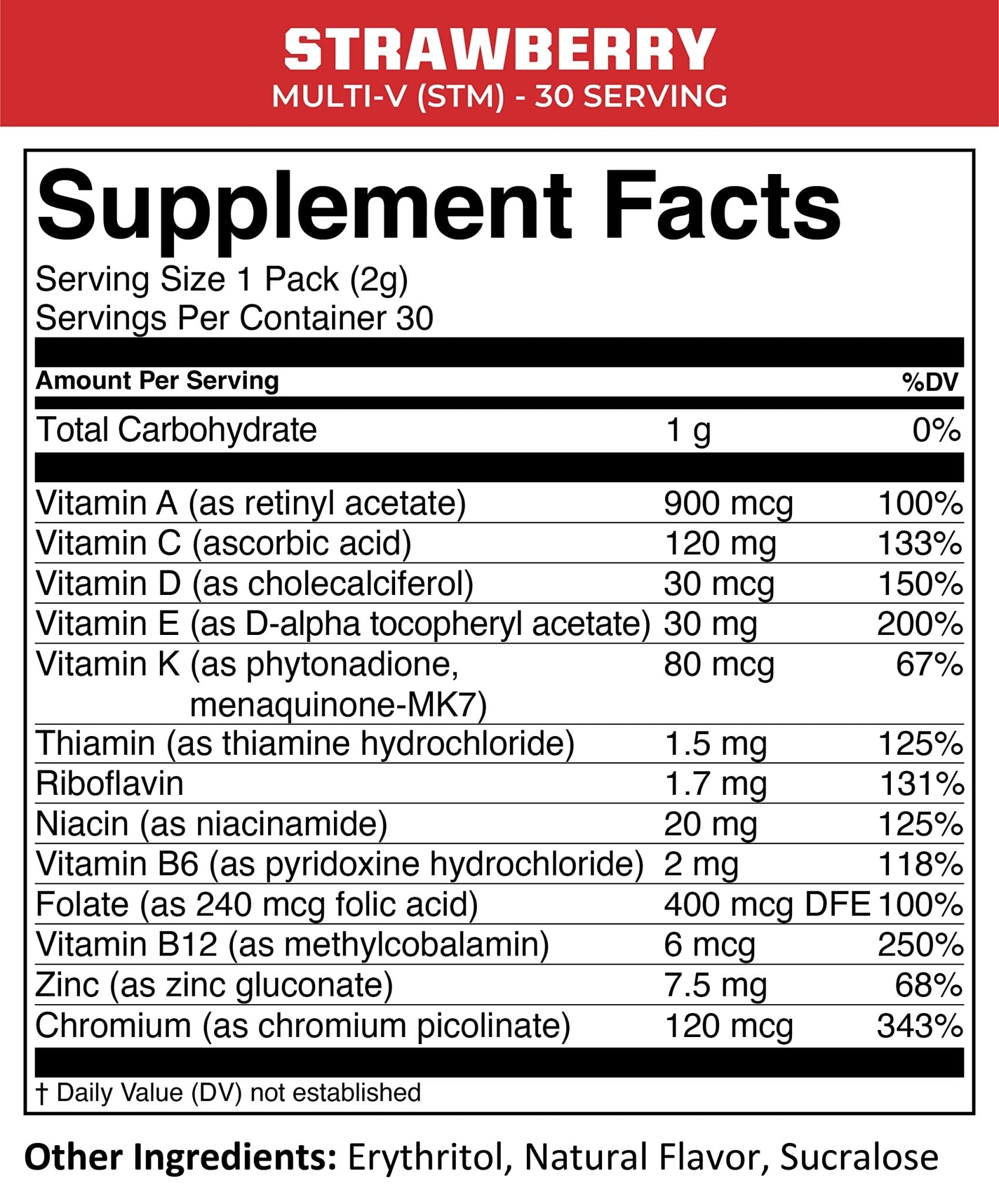 MTN OPS Multi‑V STM On‑the‑Go Daily Multivitamin for Men, Women & Kids – Straight‑to‑Mouth Vitamin C D3 B Zinc Packs – Gluten Free, Natural Flavors, 30 Servings - TrustMedUSA