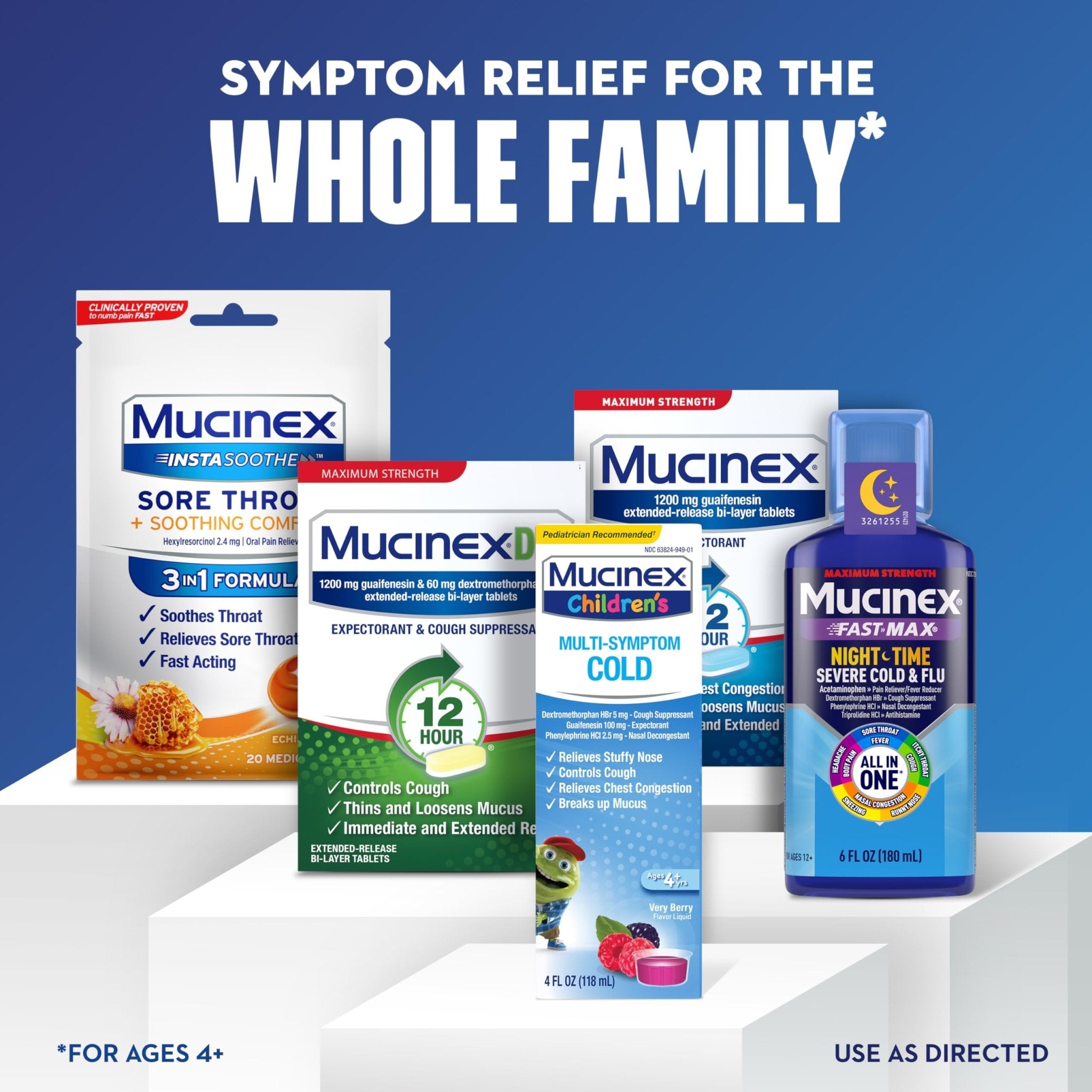 Mucinex Children's Multi-Symptom Cold Medicine, Kids Cough Medicine, Mucinex Kids Medicine/Decongestant with Dextromethorphan HBr, Guaifenesin, Phenylephrine HCl, Very Berry Flavor Liquid, 4 Fl Oz - Maple Wellness Supplements