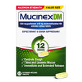 Mucinex DM 12Hr Maximum Strength Chest Congestion & Cough Medicine for Adults, Cold and Cough Medicine for Excess Mucus Relief, 1200 mg Guaifenesin & 60 mg Dextromethorphan HBr, 48 Bi-Layer Tablets - Maple Wellness Supplements