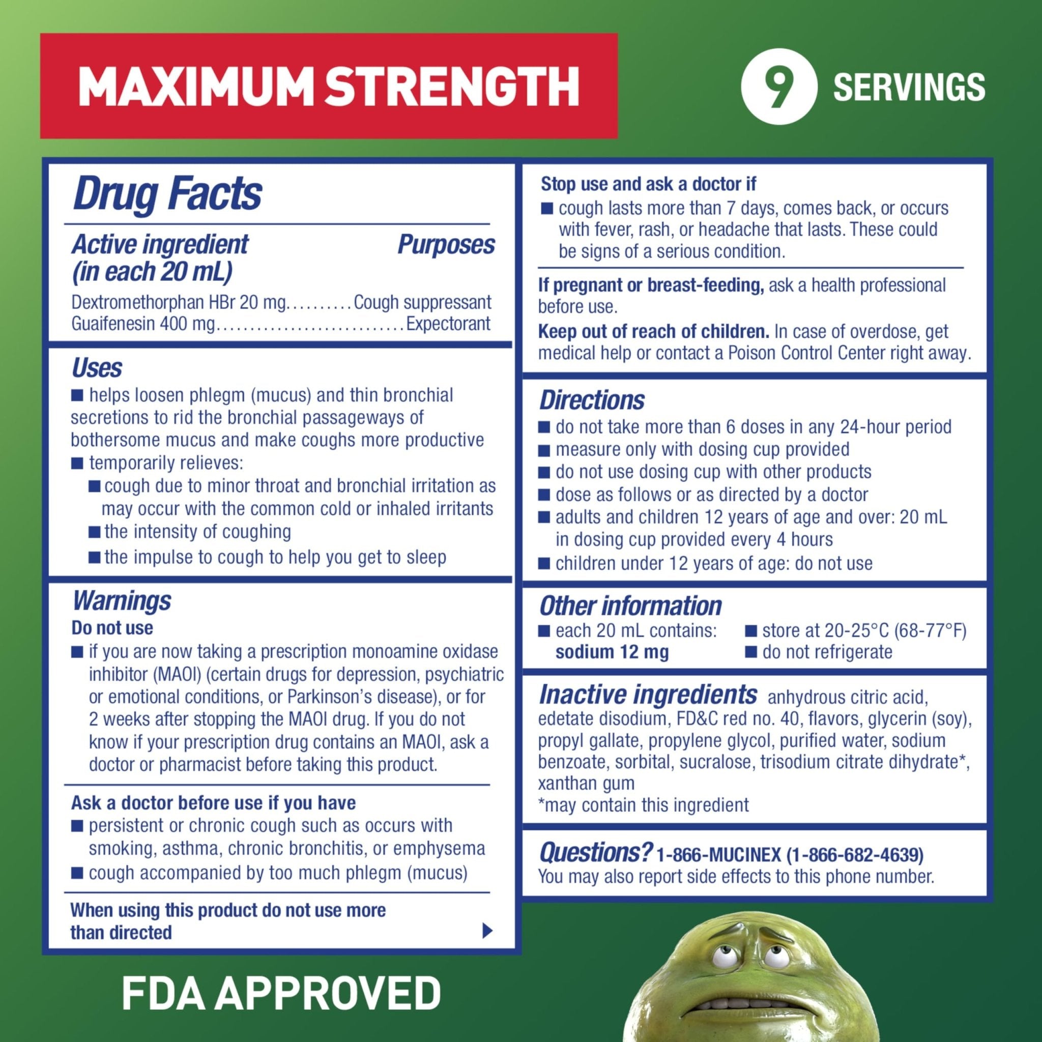 Mucinex DM Max Liquid Cough & Cold Medicine for Adults, Cold and Flu Medicine for Excess Mucus Relief, Guaifenesin, Dextromethorphan Expectorant & Decongestant for Adults, Dr Recommended, 6.0 Fl Oz - Maple Wellness Supplements