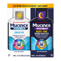 Mucinex Fast-Max Cold and Flu & Nightshift Medicine for Adults, Over-The-Counter Medication Combo Pack for Sore Throat Relief, Decongestant, Cough & Cold Medicine (2 x 6 Fl Oz) - Maple Wellness Supplements