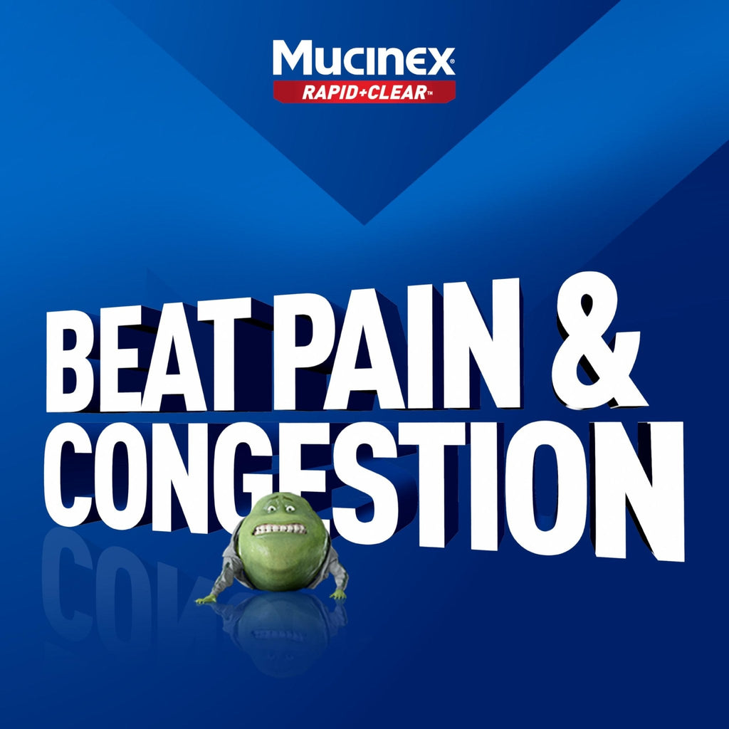Mucinex Rapid Clear Maximum Strength Cold Medicine & Expectorant, Fever, Pain, Headache, & Excess Mucus Relief with Acetaminophen & Guaifenesin, Rapid Release Caplets for Adults, 20 Count - Maple Wellness Supplements