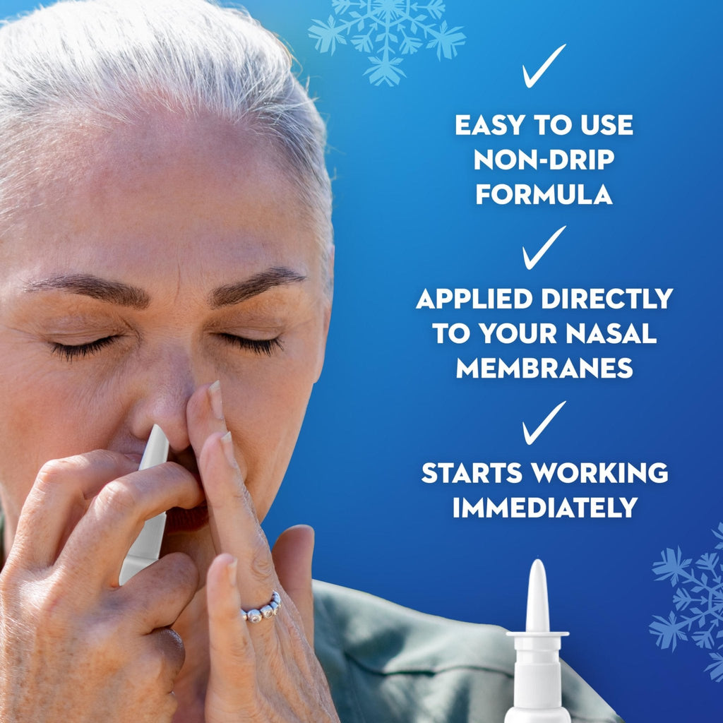 Mucinex Sinus-Max Nasal Spray Decongestant, 12 Hour Over-The-Counter Medication Nose Spray for Sinus Relief, Nasal Decongestants for Adults & Sinus Congestion, Clear & Cool 3/4 Fl Oz(22ML) - Maple Wellness Supplements