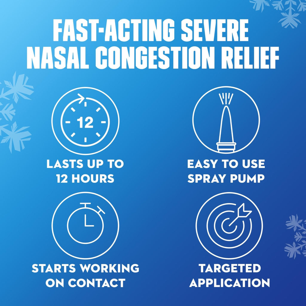 Mucinex Sinus-Max Nasal Spray Decongestant, 12 Hour Over-The-Counter Medication Nose Spray for Sinus Relief, Nasal Decongestants for Adults & Sinus Congestion, Clear & Cool 3/4 Fl Oz(22ML) - Maple Wellness Supplements