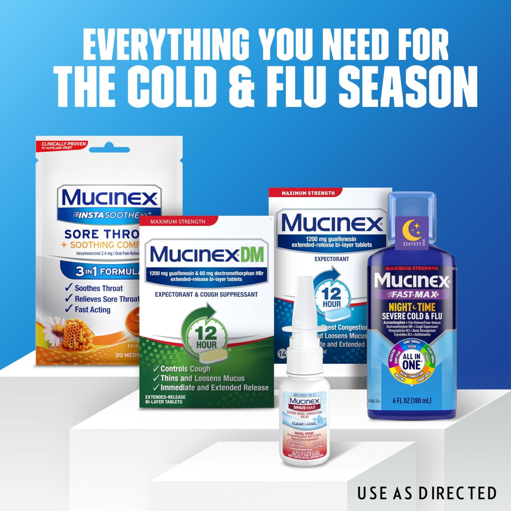 Mucinex Sinus-Max Nasal Spray Decongestant, 12 Hour Over-The-Counter Medication Nose Spray for Sinus Relief, Nasal Decongestants for Adults & Sinus Congestion, Clear & Cool 3/4 Fl Oz(22ML) - Maple Wellness Supplements