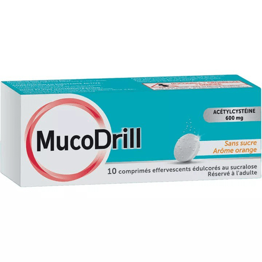 MUCODRILL COUGH BOLD TASTE ORANGE 10 EFFERVESCENT TABLETS - TrustMedUSA