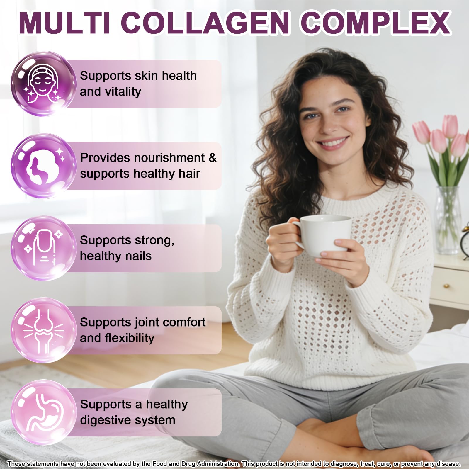 Multi Collagen Peptides Liquid Drops, 2oz – Types I, II, III, V, X, Hydrolyzed Collagen Complex for Hair, Skin, Nails, Bones & Joint Support | Collagen Supplement w. Hyaluronic Acid, Biotin, Vitamin C - TrustMedUSA