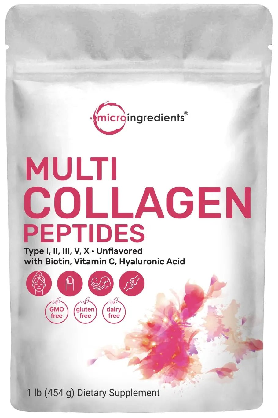 Multi Collagen Peptides Powder, 16 Oz - Hydrolyzed Protein Peptides | Type I,II,III,V,X - TrustMedUSA