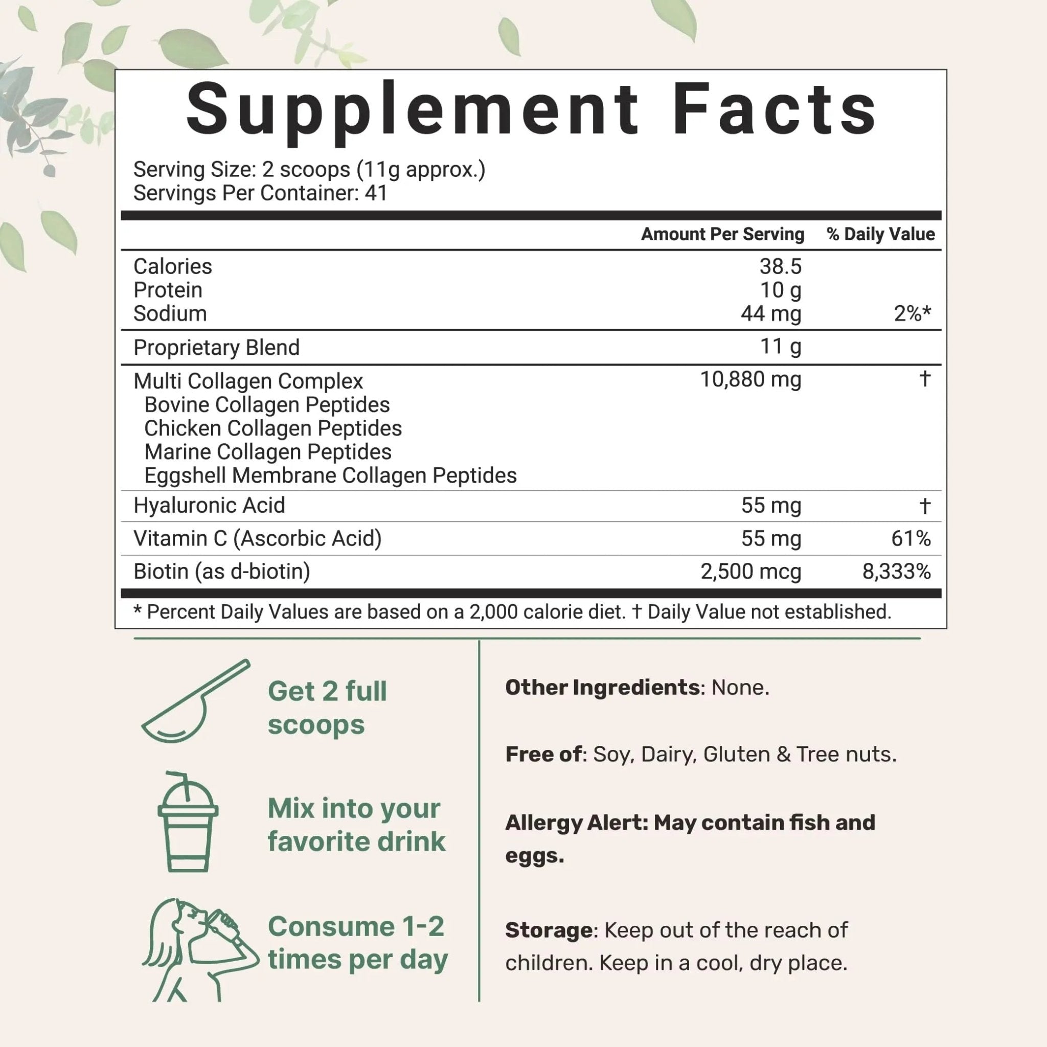Multi Collagen Peptides Powder, 16 Oz - Hydrolyzed Protein Peptides | Type I,II,III,V,X - TrustMedUSA