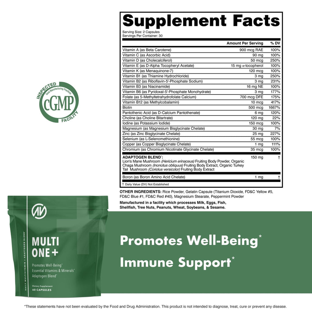 MultiOne Men & Women’s Daily Multivitamin - Essential Nutrients and Minerals for Optimal Health (60 Capsules) - TrustMedUSA