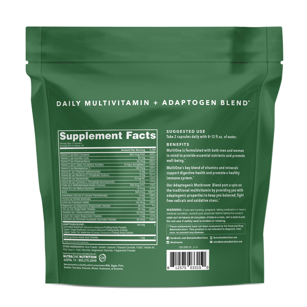 MultiOne Men & Women’s Daily Multivitamin - Essential Nutrients and Minerals for Optimal Health (60 Capsules) - TrustMedUSA