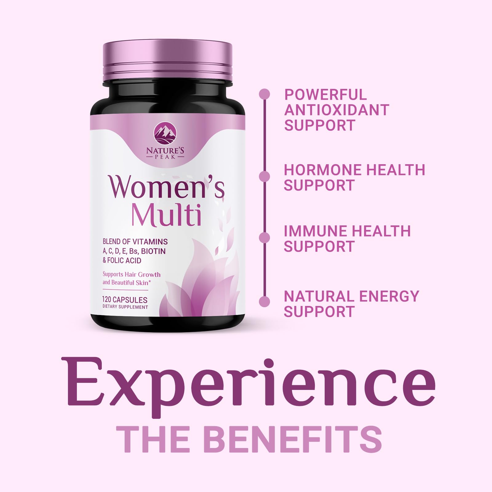 Multivitamin for Women - Complete Daily Womens Multivitamins with Calcium, Folate, Vitamin A, C, D, E & B Vitamins, Zinc and Iron - Multi Vitamins for Bone, Energy & Immune Support - 120 Capsules - TrustMedUSA