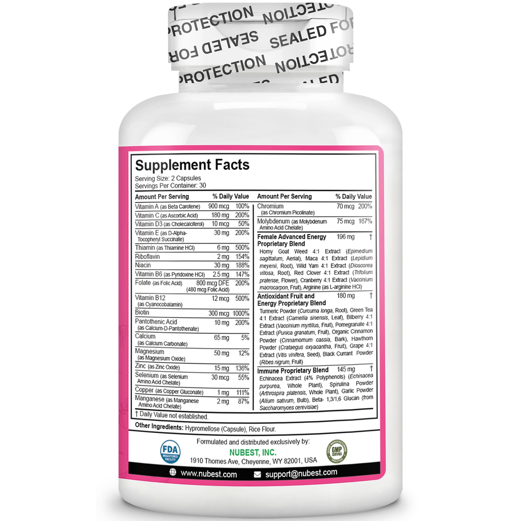 Multivitamin for Women with 39 Key Nutrients, Essential Vitamins, Minerals, Horny Goat Weed, Maca, Wild Yam, Red Clover, Cranberry, Arginine, Herbal Supplement | 60 Vegan Capsules | 1 Month Supply - Maple Wellness Supplements