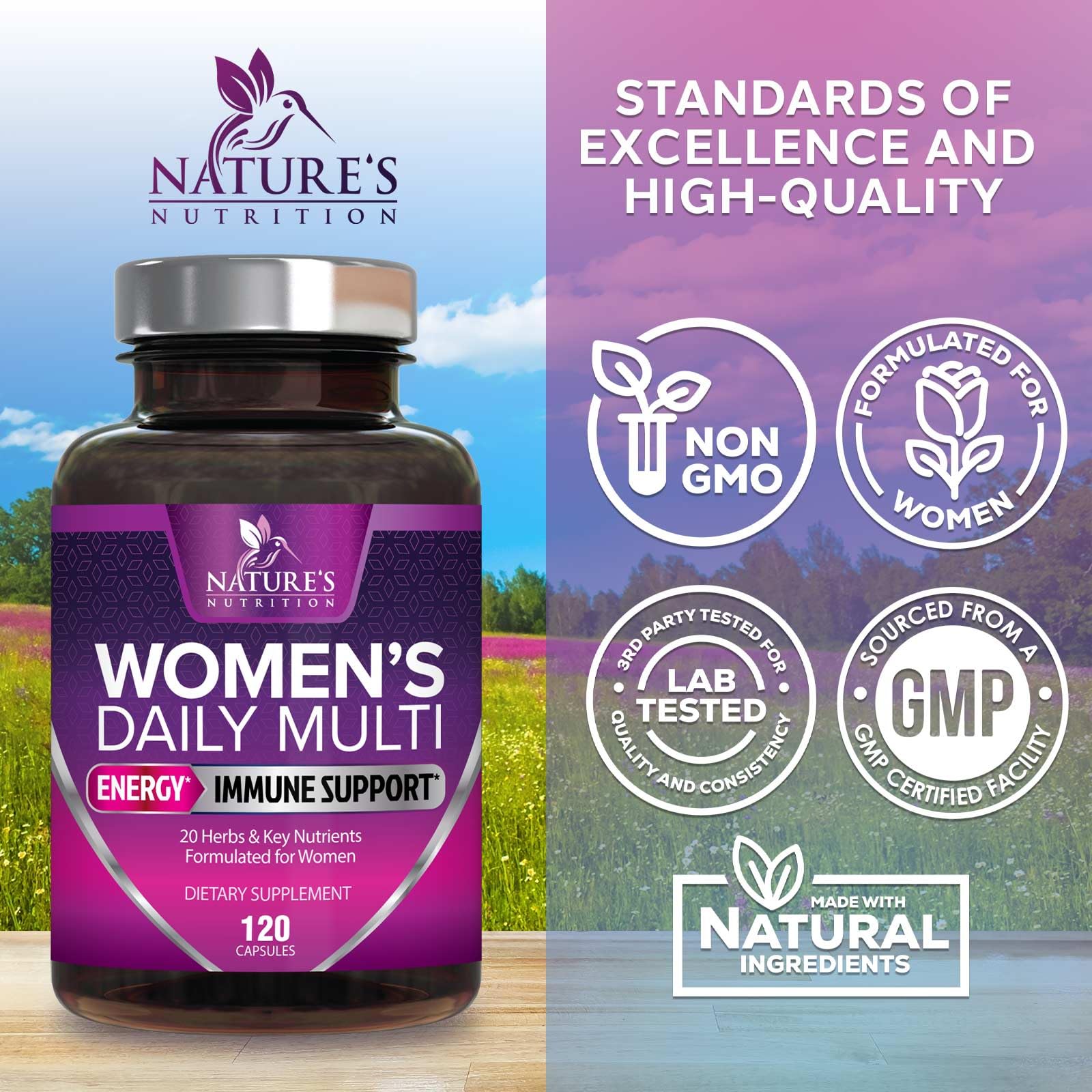 Multivitamin for Women - with Vitamins A, C, D, E, B6, B12, Zinc, Calcium & Magnesium, Womens Daily Multi Vitamin Multimineral Supplement for Bone Health, Energy & Immune Support - 120 Capsules - TrustMedUSA