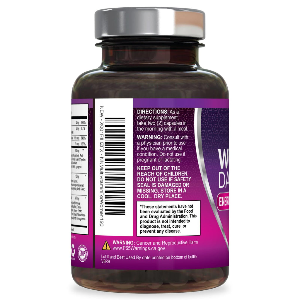 Multivitamin for Women - with Vitamins A, C, D, E, B6, B12, Zinc, Calcium & Magnesium, Womens Daily Multi Vitamin Multimineral Supplement for Bone Health, Energy & Immune Support - 120 Capsules - TrustMedUSA