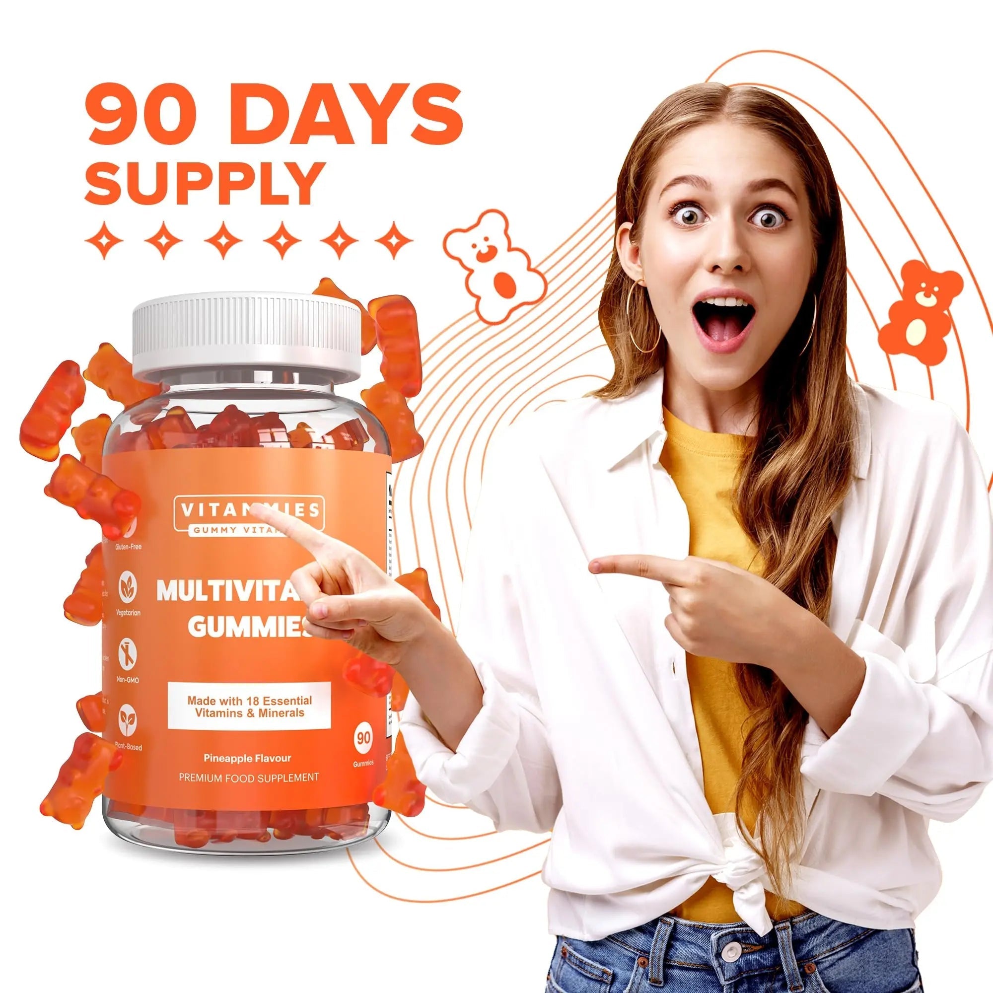 Multivitamin Gummies for Women & Men - 3 Months Supply - 18 Multivitamins & Minerals - TrustMedUSA