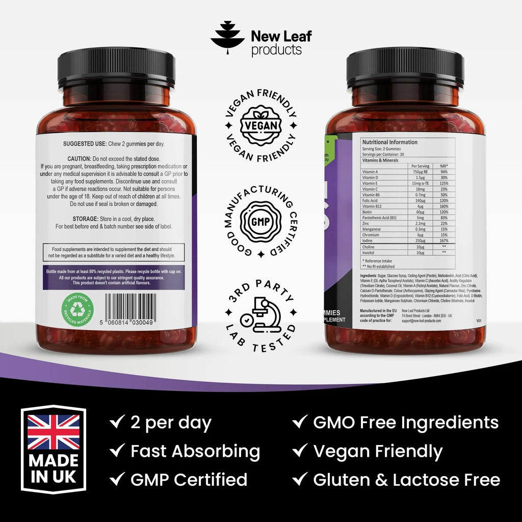 Multivitamin Gummies High Strength for Men Women - Vegetarian +14 Essential Vitamins - TrustMedUSA