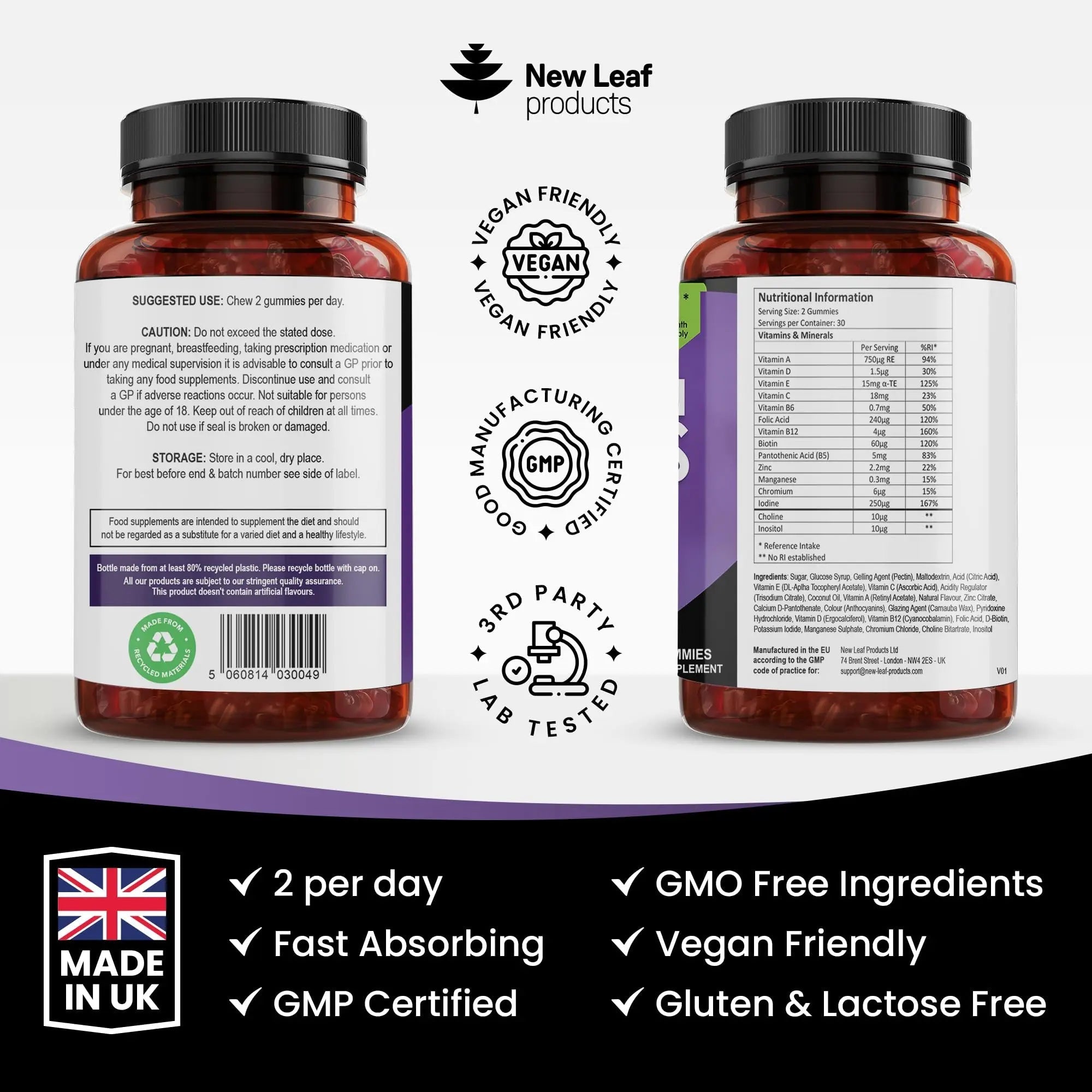 Multivitamin Gummies High Strength for Men Women - Vegetarian +14 Essential Vitamins - TrustMedUSA