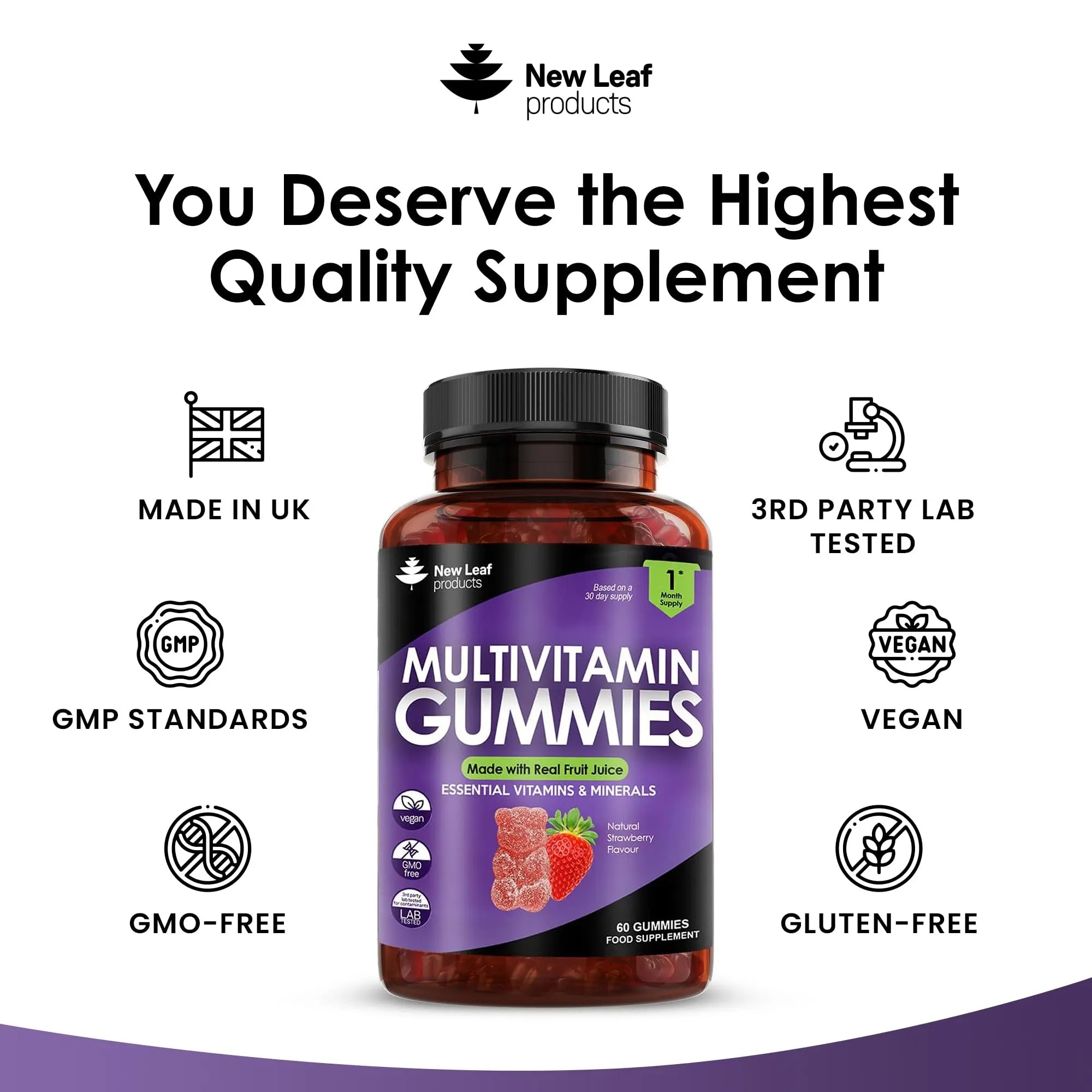 Multivitamin Gummies High Strength for Men Women - Vegetarian +14 Essential Vitamins - TrustMedUSA