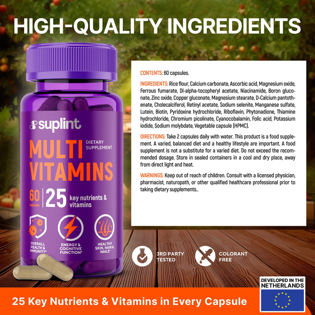 Multivitamin Supplement | Complex with Vitamin A, C, D, E, K1, B, Zinc & Chromium | Hair, Skin & Nail Beauty Vitamins | Immune Support Supplements for Men & Women | 60 Capsules - TrustMedUSA
