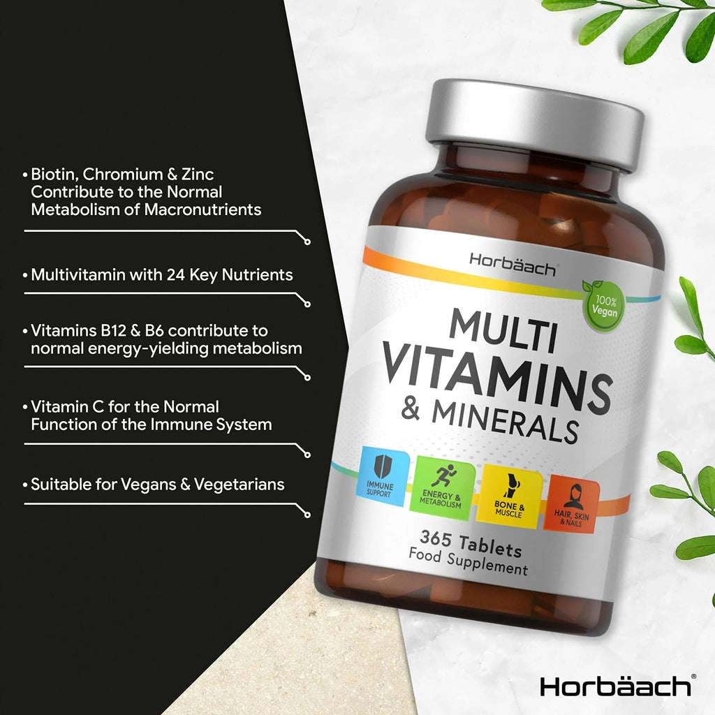 Multivitamin Tablets for Men and Women | 365 Count | with 24 Essential Nutrients - TrustMedUSA
