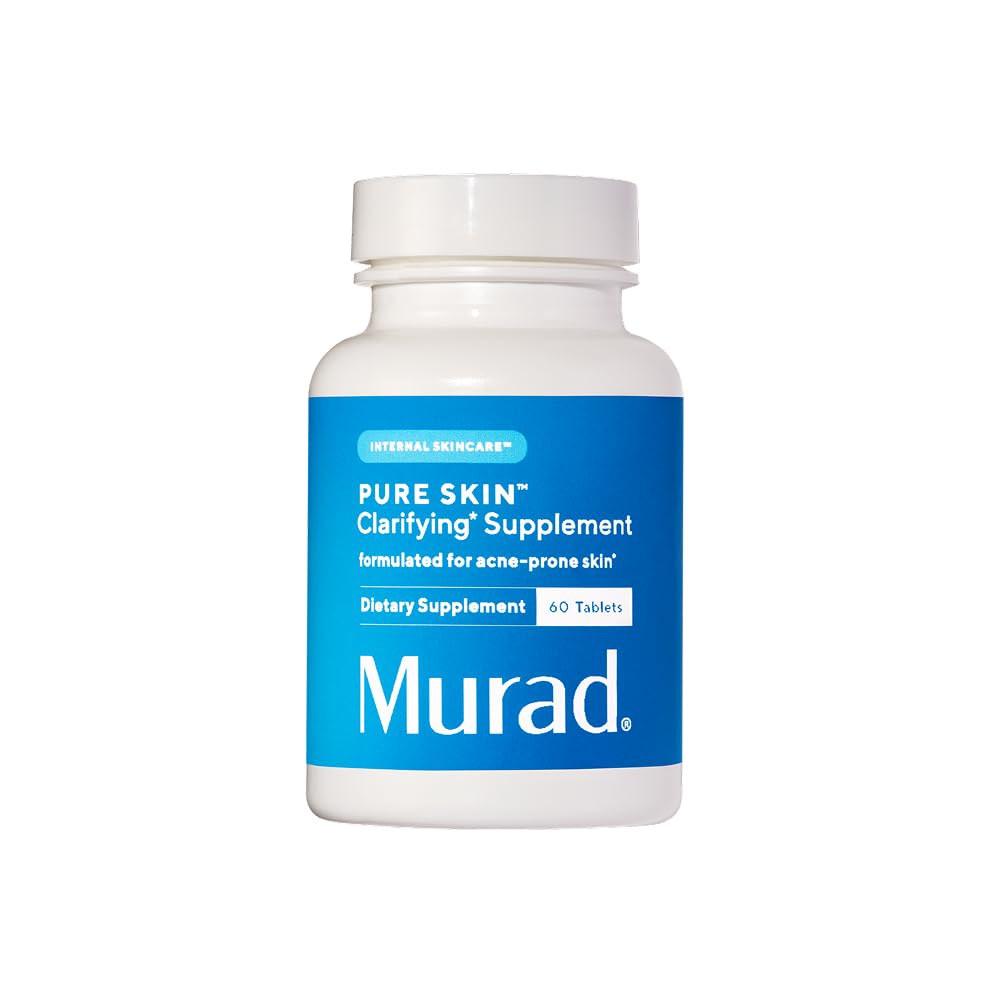 Murad Pure Skin Acne Supplements – 60 Tablets – Clear Skin Support with Blend of Vitamin A & B6, Zinc, Amino Acids, & Burdock Root – Promotes Healthy Skin, Oil Balance, Gut Health & Stress Relief - TrustMedUSA