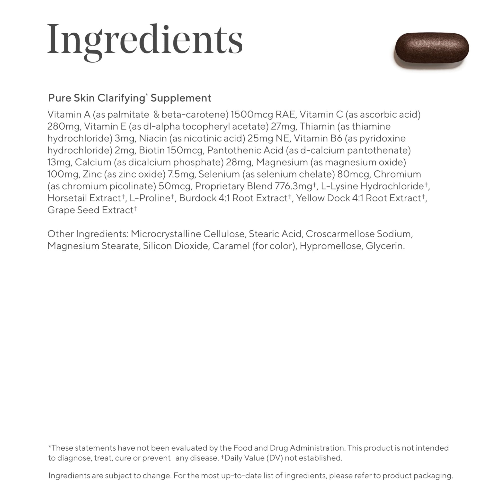 Murad Pure Skin Acne Supplements – 60 Tablets – Clear Skin Support with Blend of Vitamin A & B6, Zinc, Amino Acids, & Burdock Root – Promotes Healthy Skin, Oil Balance, Gut Health & Stress Relief - TrustMedUSA