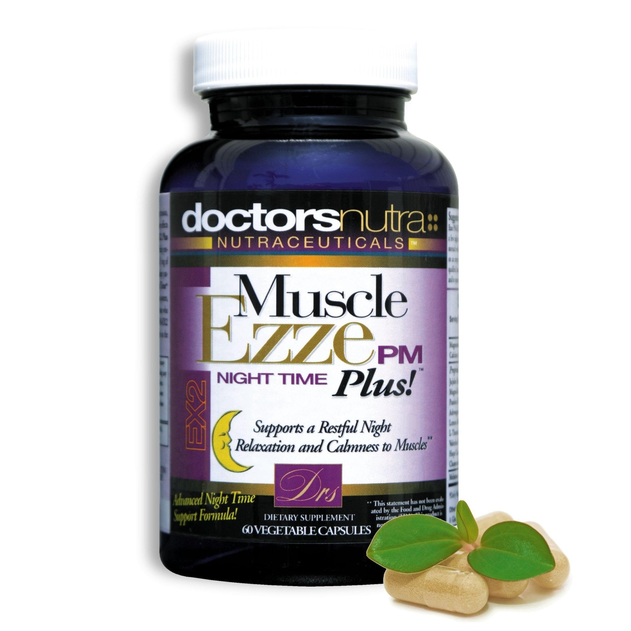 Muscle Ezze PM Plus Night Time Capsules by Doctors Nutra - Nighttime Use - Gluten-Free - 60 Capsules - TrustMedUSA