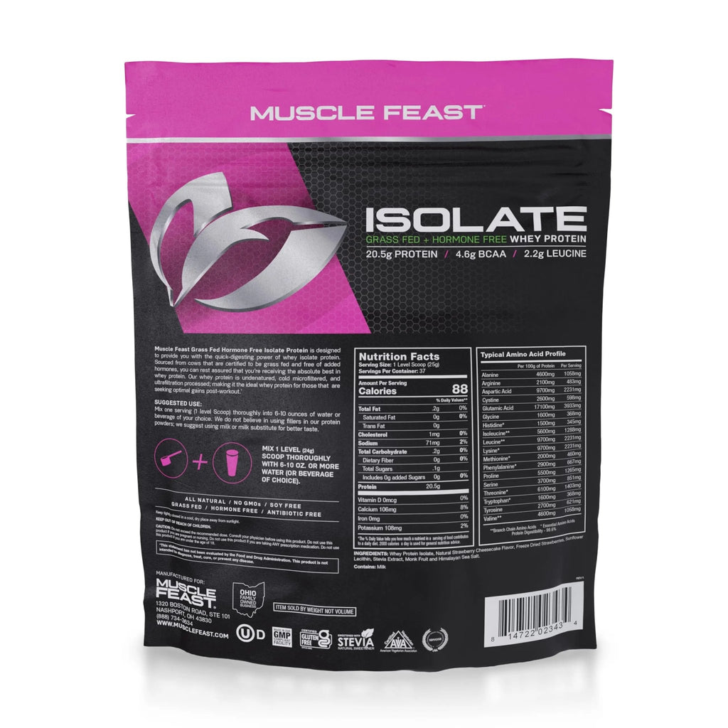 Muscle Feast Grass-Fed Whey Protein Isolate, All Natural Hormone Free Pasture Raised - TrustMedUSA