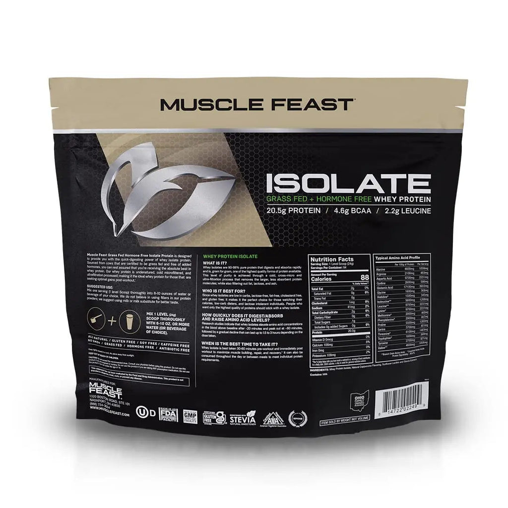 Muscle Feast Grass-Fed Whey Protein Isolate, All Natural Hormone Free Pasture Raised - TrustMedUSA